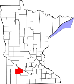 Karte von Redwood County innerhalb von Minnesota