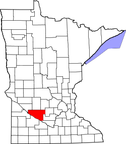Karte von Renville County innerhalb von Minnesota