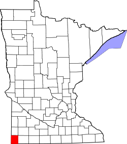 Karte von Rock County innerhalb von Minnesota