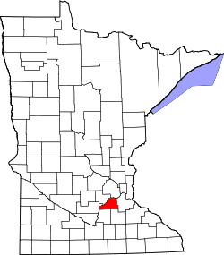 Karte von Scott County innerhalb von Minnesota