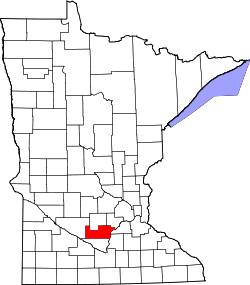 Karte von Sibley County innerhalb von Minnesota