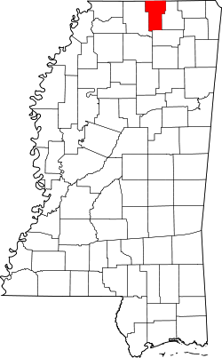 Karte von Benton County innerhalb von Mississippi