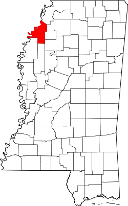 Karte von Coahoma County innerhalb von Mississippi