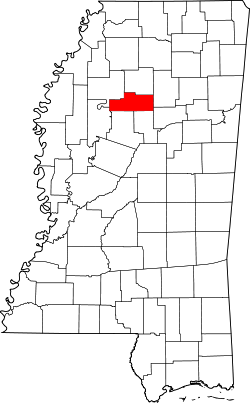 Karte von Grenada County innerhalb von Mississippi