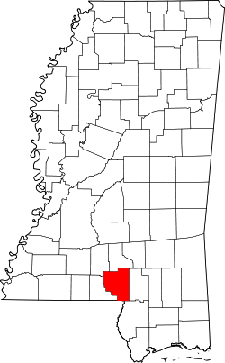Karte von Marion County innerhalb von Mississippi