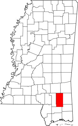 Karte von Perry County innerhalb von Mississippi