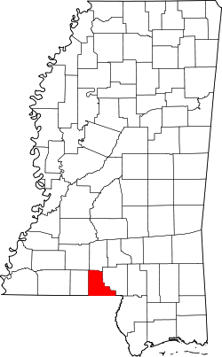 Karte von Walthall County innerhalb von Mississippi