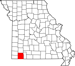 Karte von Barry County innerhalb von Missouri