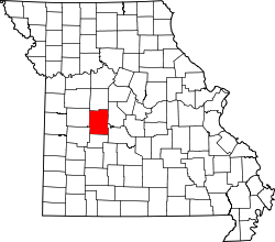 Karte von Benton County innerhalb von Missouri