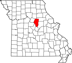 Karte von Boone County innerhalb von Missouri