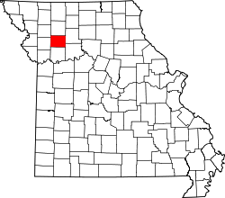 Karte von Caldwell County innerhalb von Missouri