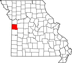 Karte von Cass County innerhalb von Missouri