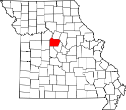 Karte von Cooper County innerhalb von Missouri
