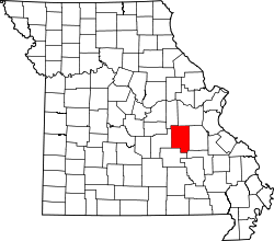Karte von Crawford County innerhalb von Missouri