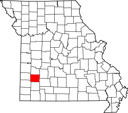 Karte von Dade County innerhalb von Missouri