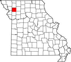 Karte von DeKalb County innerhalb von Missouri
