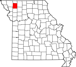 Karte von Gentry County innerhalb von Missouri