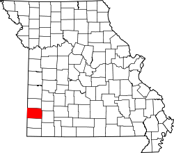 Karte von Jasper County innerhalb von Missouri