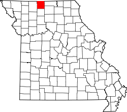 Karte von Mercer County innerhalb von Missouri