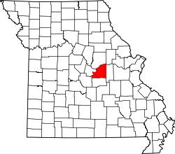 Karte von Osage County innerhalb von Missouri