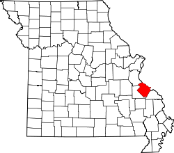 Karte von Sainte Genevieve County innerhalb von Missouri