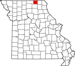 Karte von Schuyler County innerhalb von Missouri
