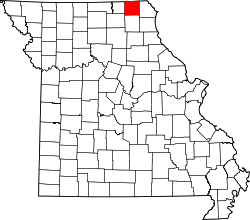 Karte von Scotland County innerhalb von Missouri