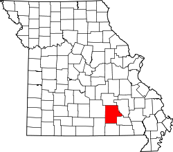 Karte von Shannon County innerhalb von Missouri