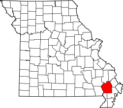 Karte von Stoddard County innerhalb von Missouri
