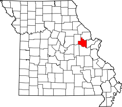 Karte von Warren County innerhalb von Missouri