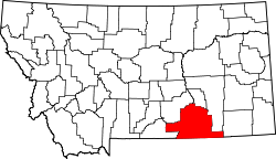Karte von Big Horn County innerhalb von Montana