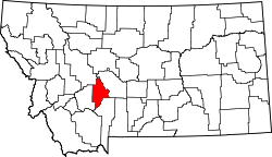 Karte von Broadwater County innerhalb von Montana