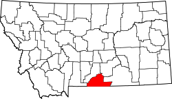 Karte von Carbon County innerhalb von Montana