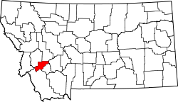 Karte von Deer Lodge County innerhalb von Montana