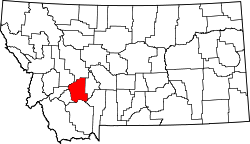 Karte von Jefferson County innerhalb von Montana