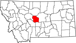 Karte von Judith Basin County innerhalb von Montana