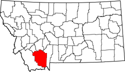 Karte von Madison County innerhalb von Montana