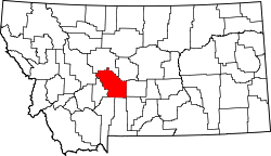 Karte von Meagher County innerhalb von Montana