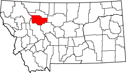 Karte von Teton County innerhalb von Montana