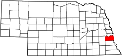 Karte von Cass County innerhalb von Nebraska