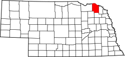 Karte von Cedar County innerhalb von Nebraska