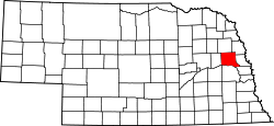 Karte von Dodge County innerhalb von Nebraska