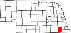 Karte von Gage County innerhalb von Nebraska
