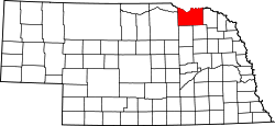 Karte von Knox County innerhalb von Nebraska