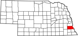 Karte von Otoe County innerhalb von Nebraska