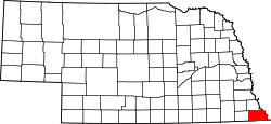 Karte von Richardson County innerhalb von Nebraska