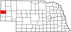 Karte von Scotts Bluff County innerhalb von Nebraska
