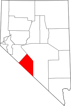 Karte von Esmeralda County innerhalb von Nevada