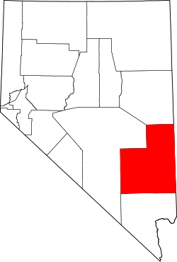 Karte von Lincoln County innerhalb von Nevada
