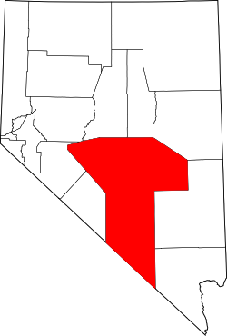 Karte von Nye County innerhalb von Nevada